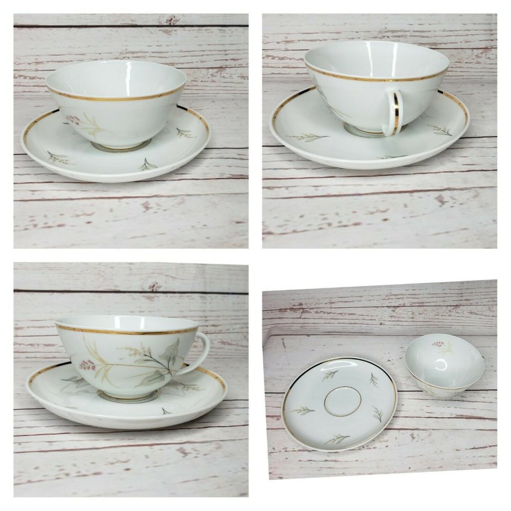 Vintage Furstenberg Germany Floral Tea Cup And Saucer Gold Trim